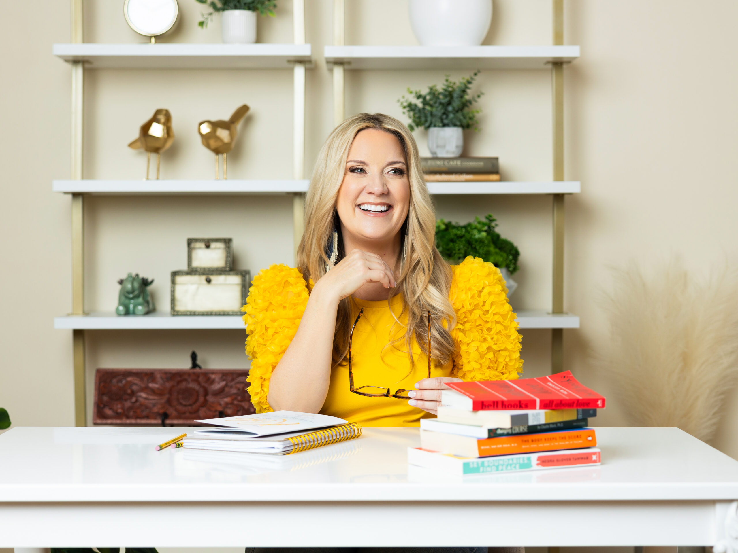 woman having a productive day at her desk